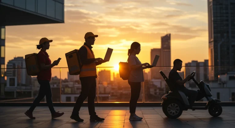 Diverse gig workers maximizing earnings in the 2026 US economy