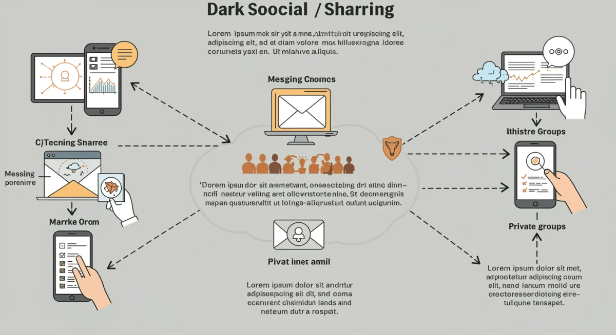 Infographic detailing dark social sharing channels and tracking methods