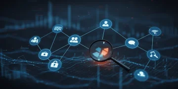 Illustration of dark social's hidden connections and data tracking efforts