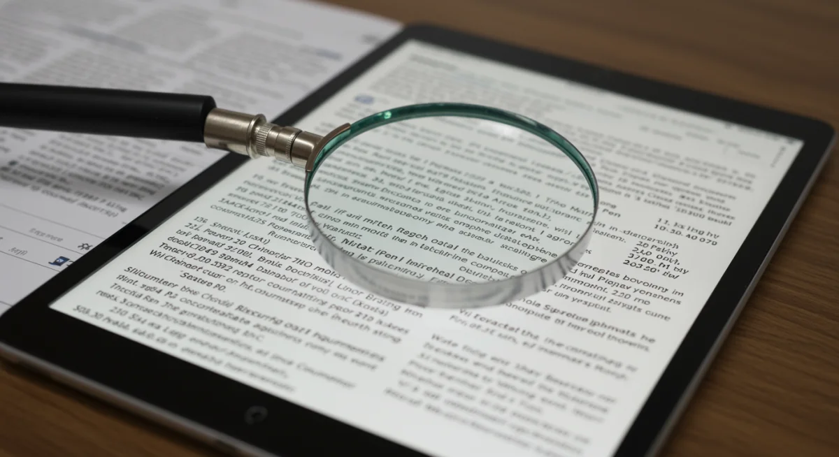 Magnifying glass over legal document detailing FTC disclosure requirements