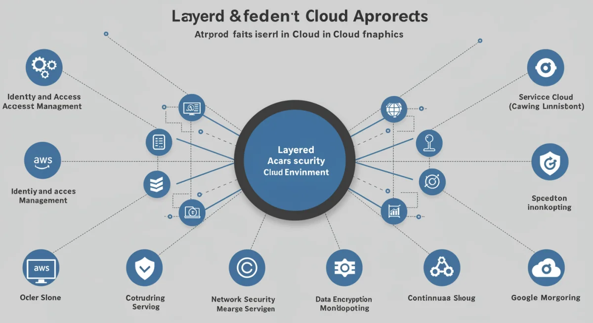 Layered cloud security architecture across AWS, Azure, and Google Cloud platforms