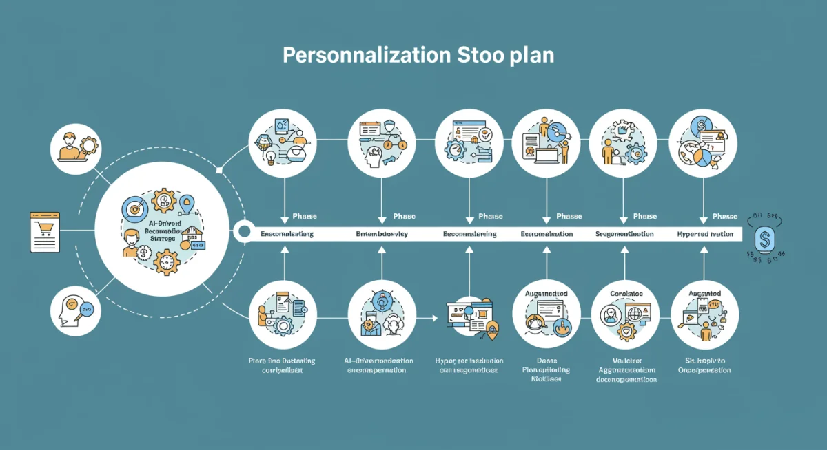 Infographic illustrating a 6-month action plan for e-commerce personalization