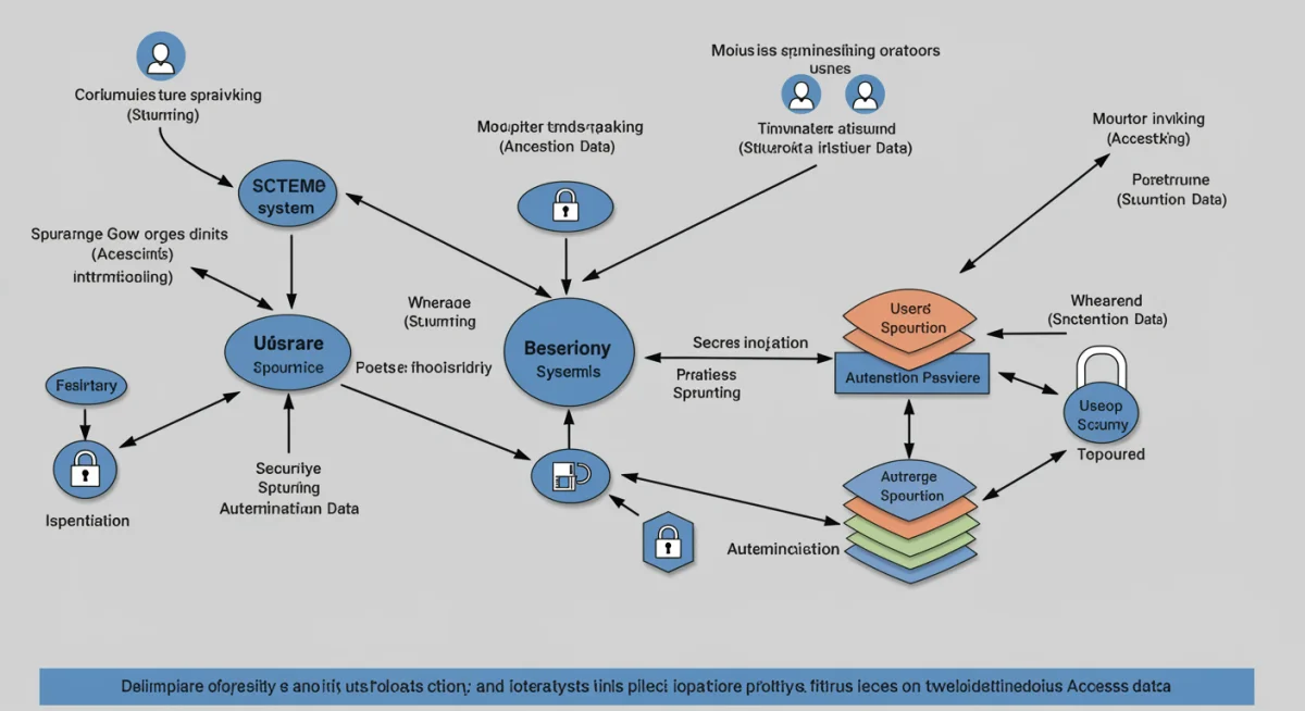 Complex network diagram showing secure identity and access pathways