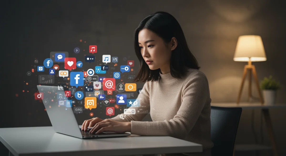 Person actively monitoring social media and search results