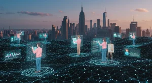 Web3 opportunities for US content creators in 2026, showing blockchain platforms and digital innovation.