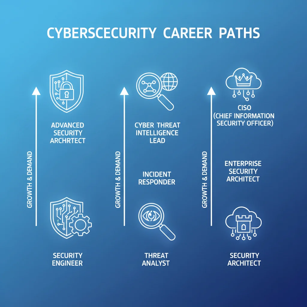 Infographic depicting growth in cybersecurity career paths