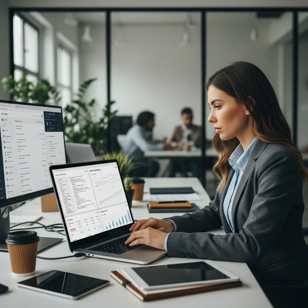 SEO specialist optimizing website for voice search with schema markup