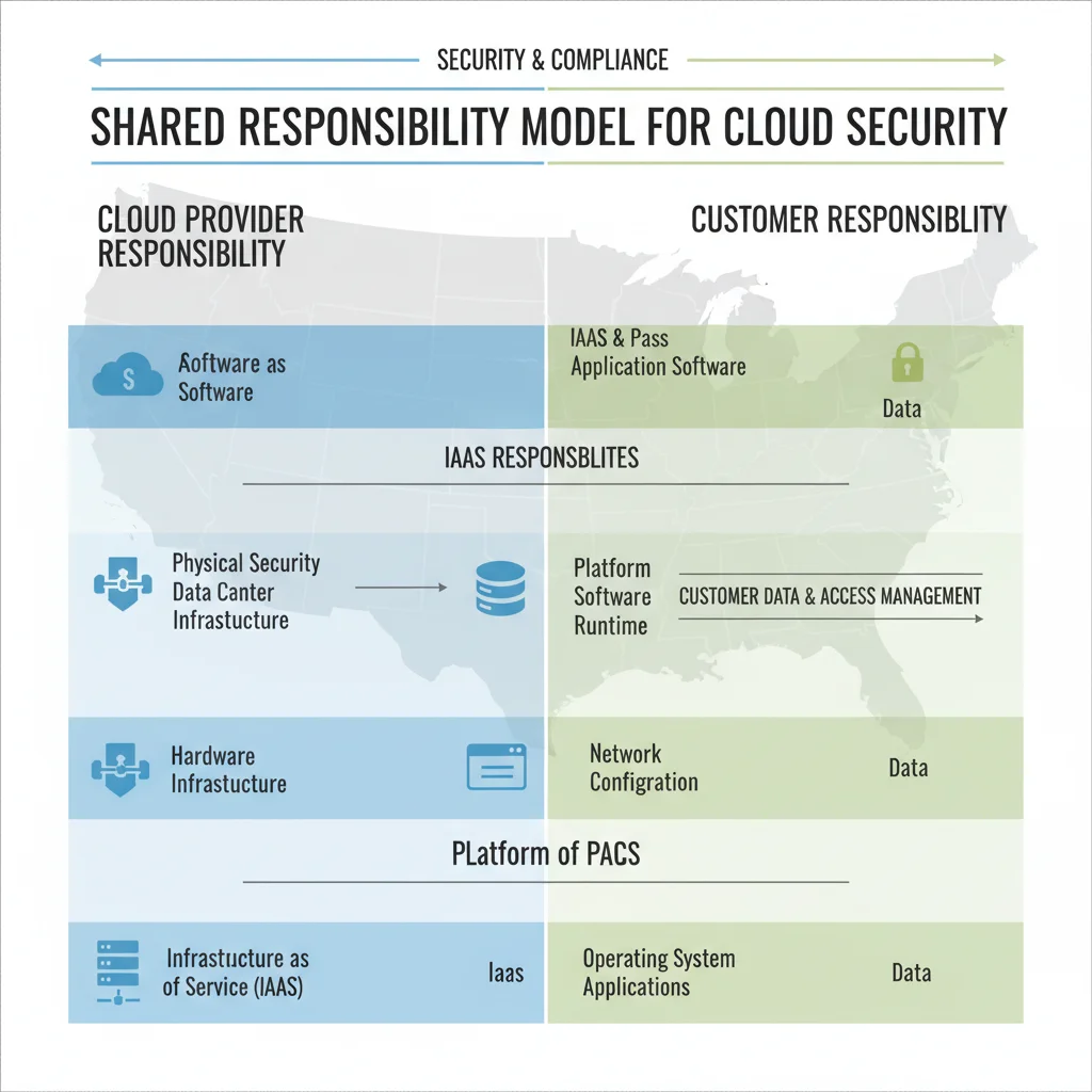 Infographic showing shared responsibility model in cloud security.