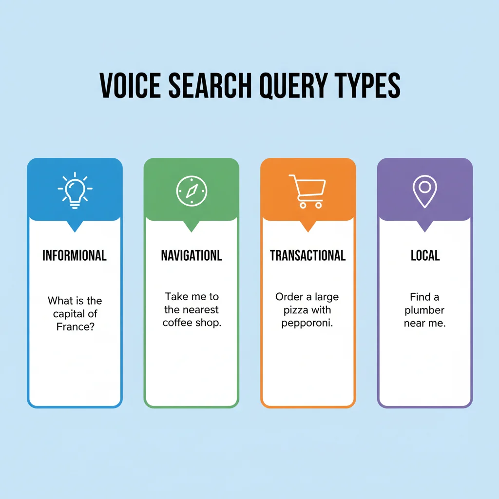 Infographic showing types of voice search queries