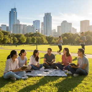 Professionals enjoying leisure, symbolizing work-life balance with a 4-day work week in the US.