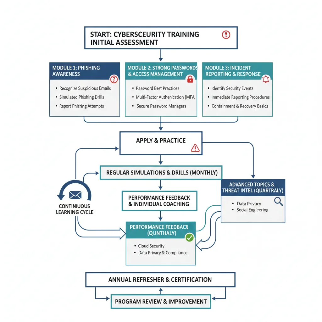Flowchart of cybersecurity training program for employees