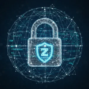 Zero-Trust Architectures: 99% Data Breach Prevention by 2026 for US Enterprises Zero Trust Security Concept Digital Padlock