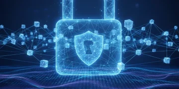 Advanced digital padlock protecting a small business network from ransomware attacks