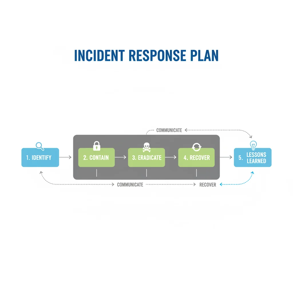 Flowchart depicting a comprehensive ransomware incident response plan for businesses