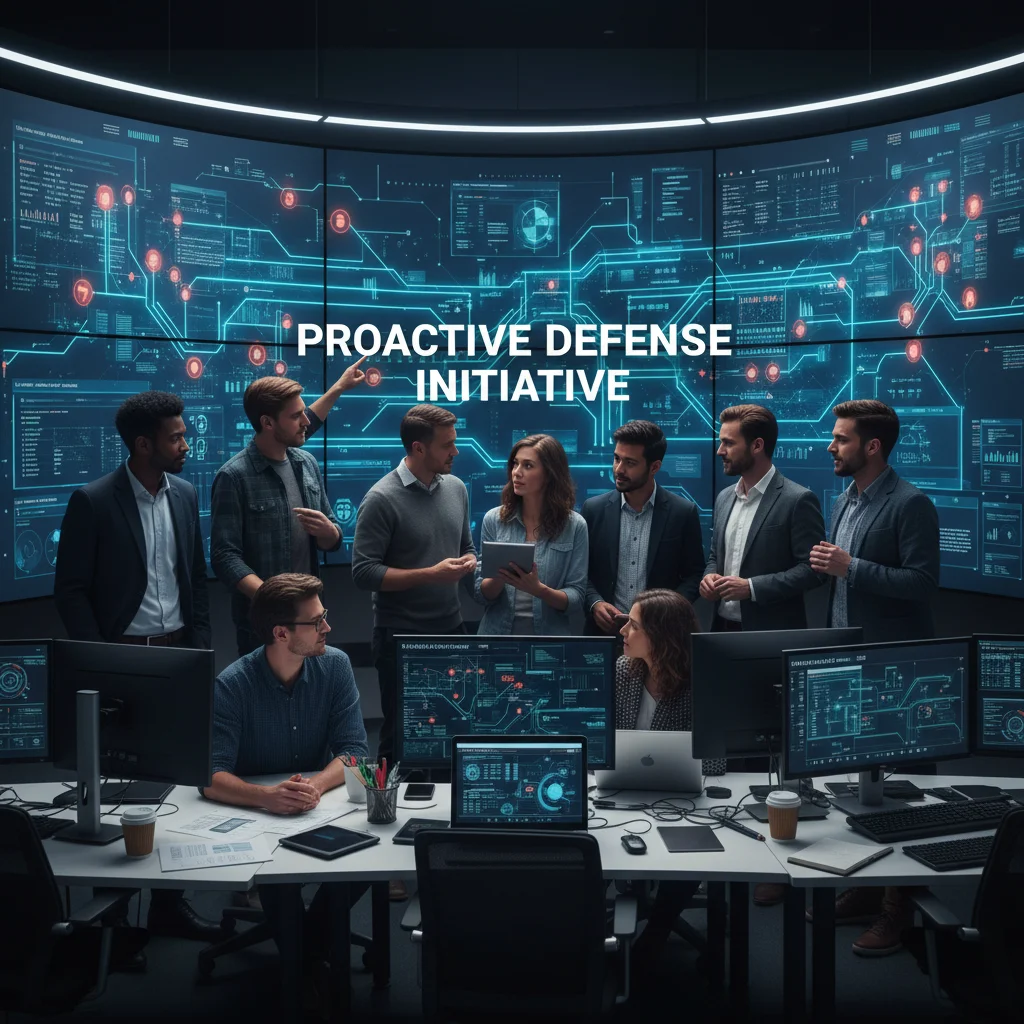 Cybersecurity team collaborating on proactive defense strategies