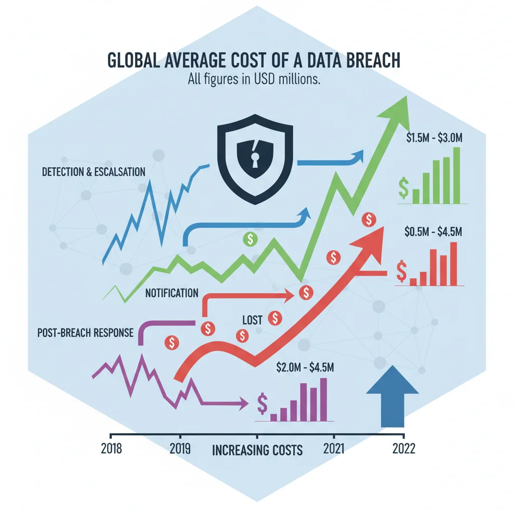 Infographic detailing various cost components of a data breach