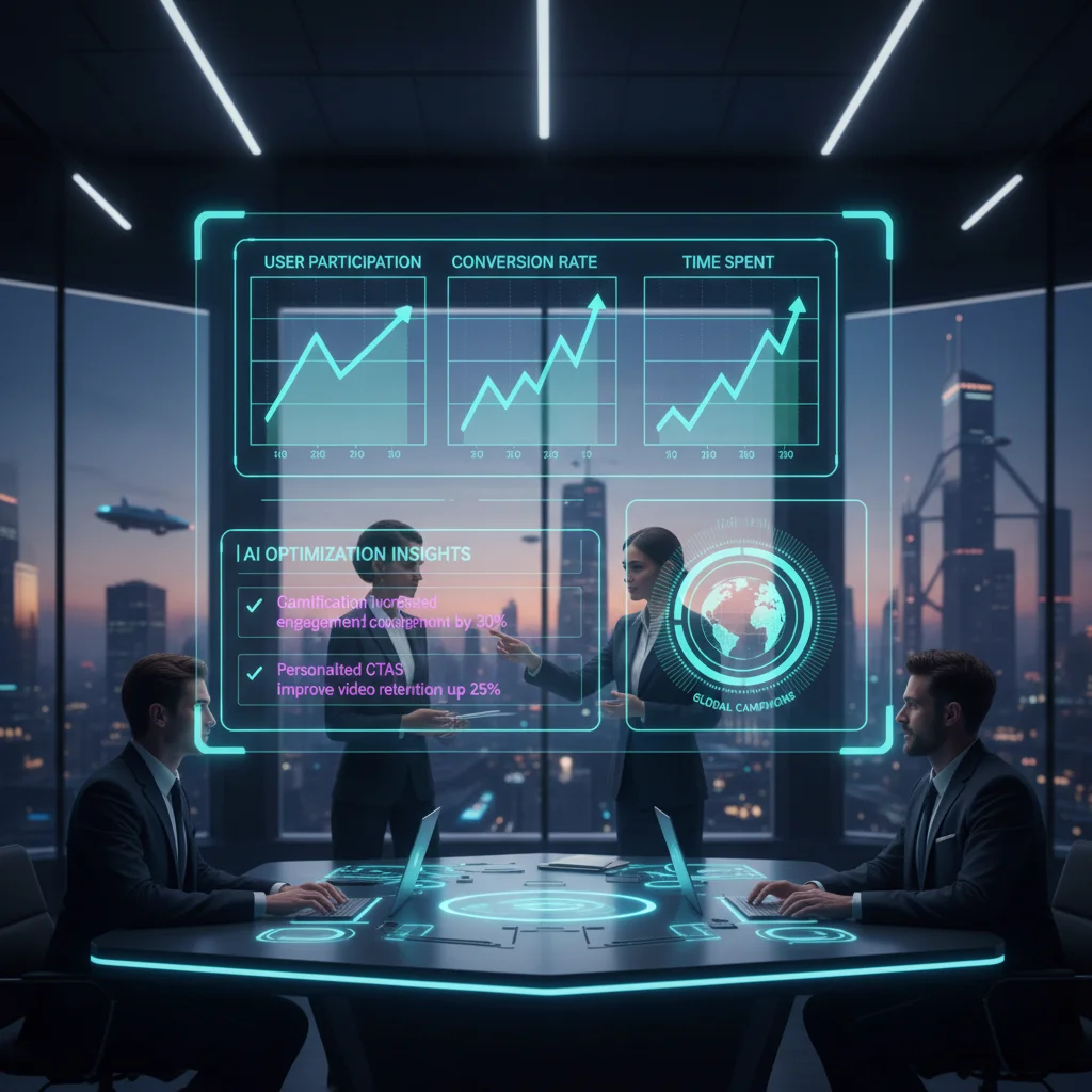 Marketing dashboard showing real-time interactive content analytics and team collaboration.