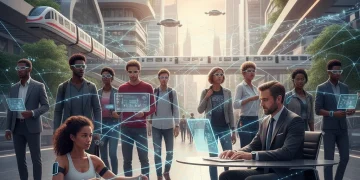 People using diverse wearable tech gadgets for an optimized digital lifestyle