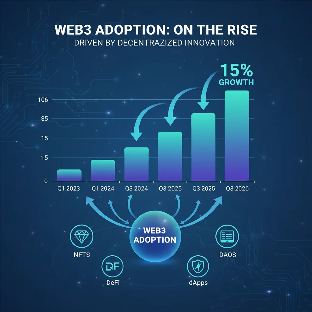 Infographic showing 15% Web3 growth forecast by Q3 2026